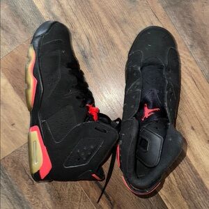 Black and Red High-Top Jordan’s